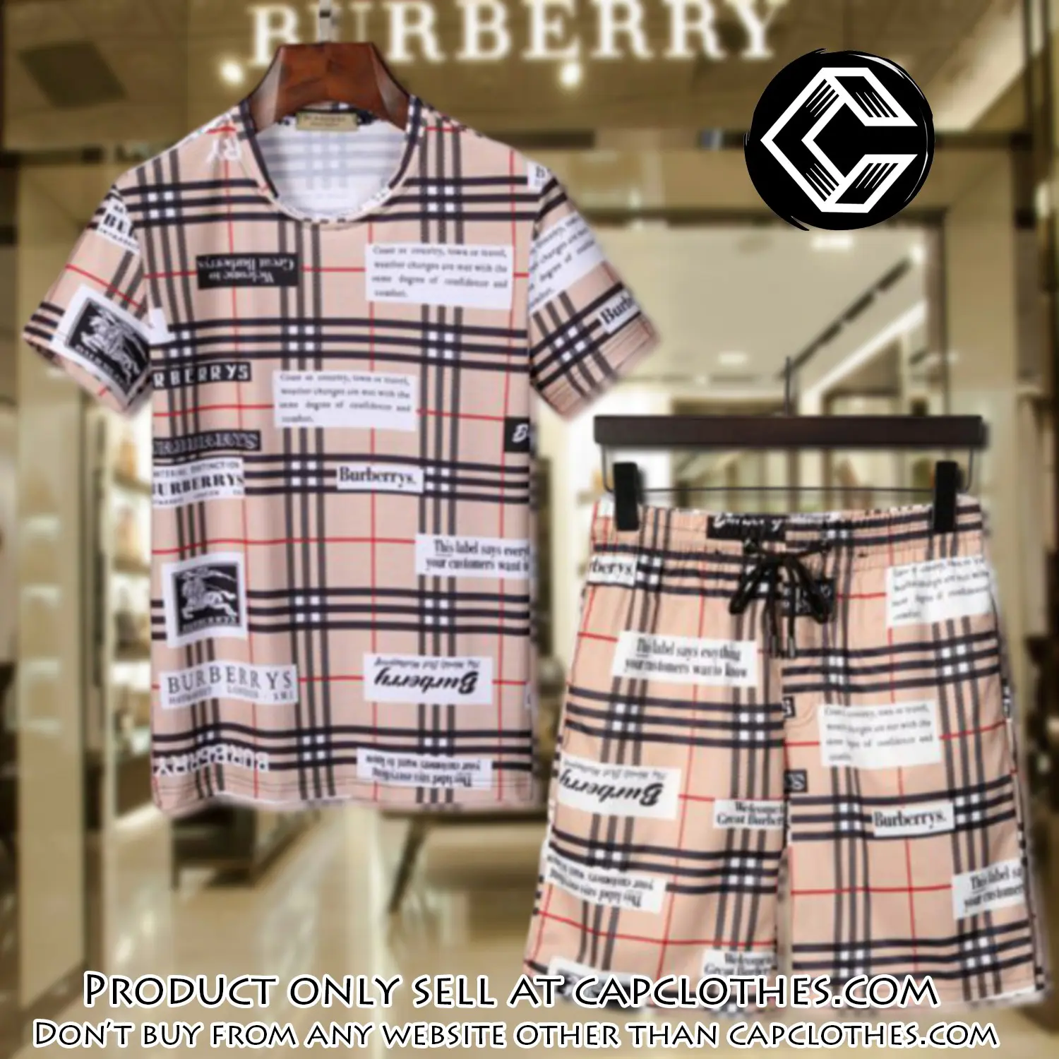 Burberry combo unisex tshirt & short limited luxury outfit cts1034 cc5648398
